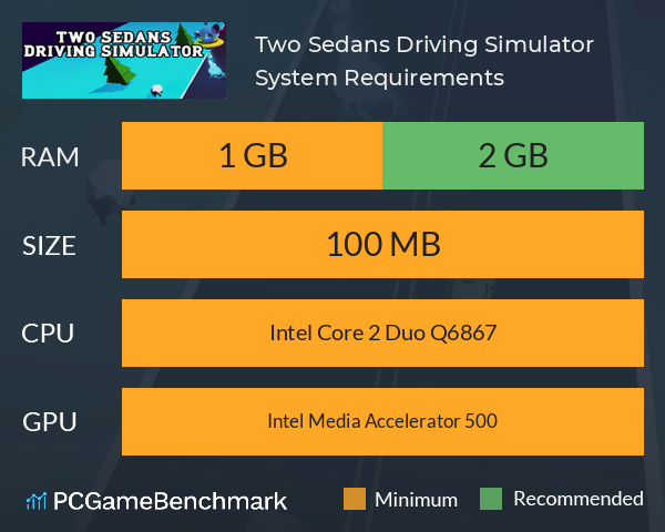 Two Sedans Driving Simulator System Requirements PC Graph - Can I Run Two Sedans Driving Simulator