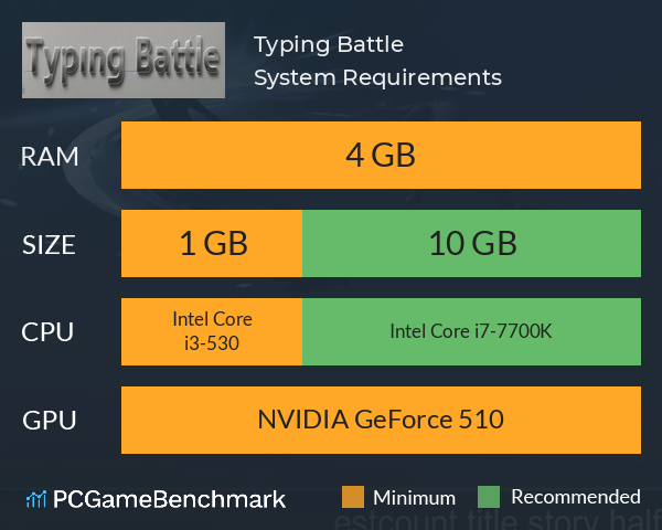Typing Battle System Requirements PC Graph - Can I Run Typing Battle Typing Battle System Requirements PC Graph - Can I Run Typing Battle