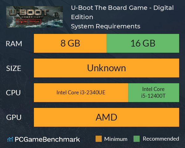 U-Boot: The Board Game - Digital Edition System Requirements PC Graph - Can I Run U-Boot: The Board Game - Digital Edition
