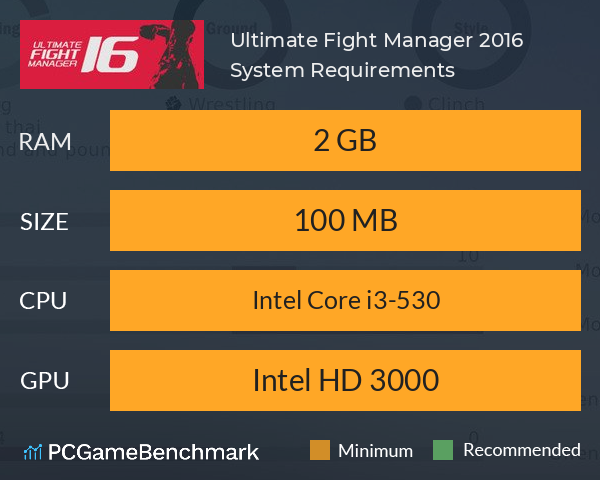 Ultimate Fight Manager 2016 System Requirements PC Graph - Can I Run Ultimate Fight Manager 2016 Ultimate Fight Manager 2016 System Requirements PC Graph - Can I Run Ultimate Fight Manager 2016