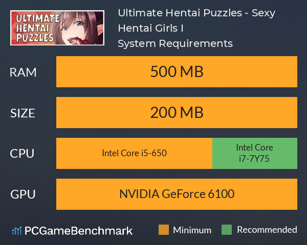 Ultimate Hentai Puzzles - Sexy Hentai Girls I System Requirements PC Graph - Can I Run Ultimate Hentai Puzzles - Sexy Hentai Girls I