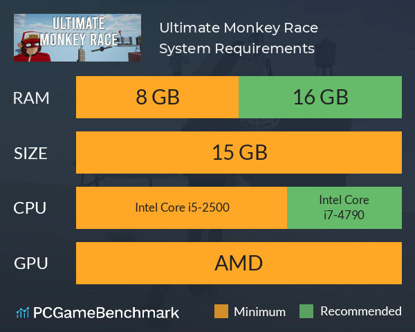 Ultimate Monkey Race System Requirements PC Graph - Can I Run Ultimate Monkey Race