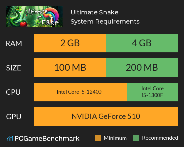 Ultimate Snake System Requirements PC Graph - Can I Run Ultimate Snake Ultimate Snake System Requirements PC Graph - Can I Run Ultimate Snake