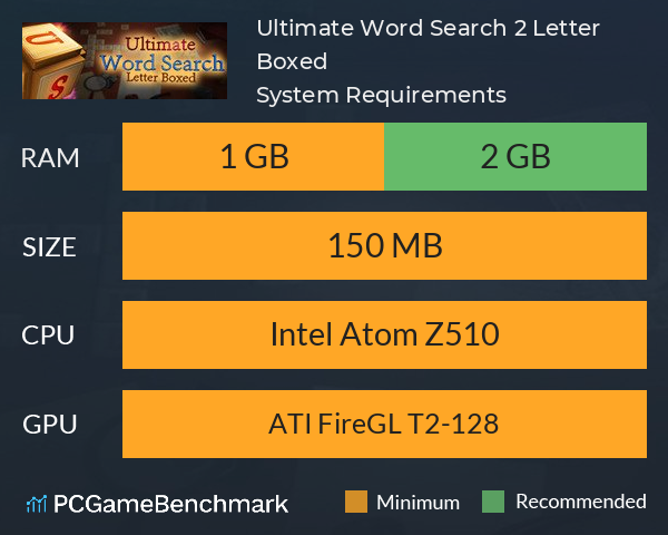 Ultimate Word Search 2: Letter Boxed System Requirements PC Graph - Can I Run Ultimate Word Search 2: Letter Boxed