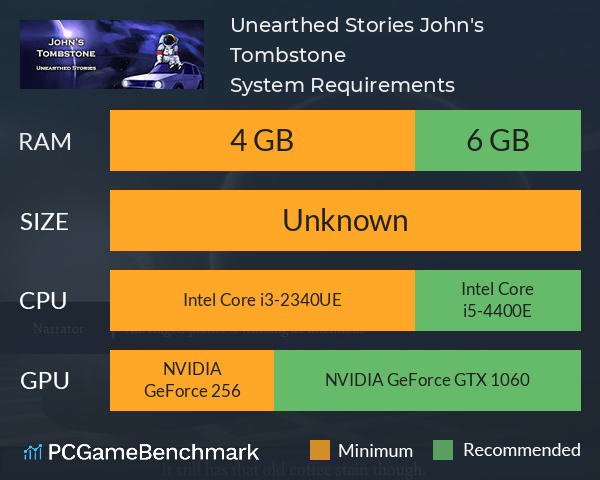 Unearthed Stories: John's Tombstone System Requirements PC Graph - Can I Run Unearthed Stories: John's Tombstone