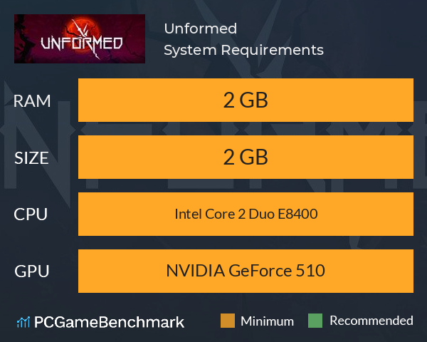 Unformed System Requirements PC Graph - Can I Run Unformed