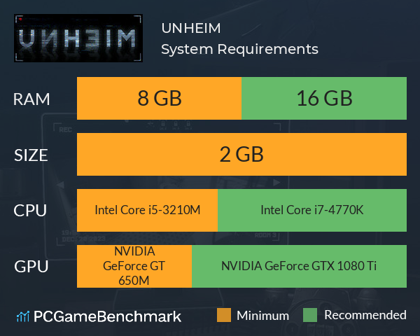 UNHEIM System Requirements PC Graph - Can I Run UNHEIM