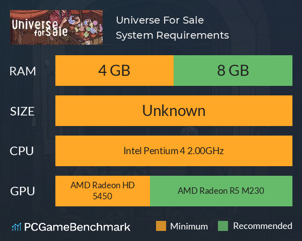 Universe For Sale System Requirements PC Graph - Can I Run Universe For Sale