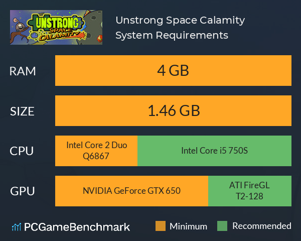 Unstrong: Space Calamity System Requirements PC Graph - Can I Run Unstrong: Space Calamity