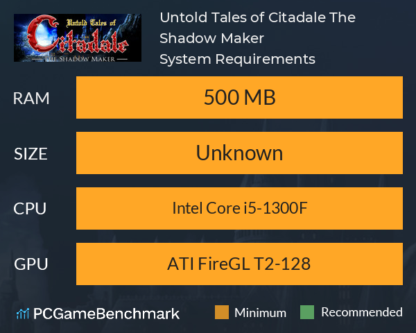 Untold Tales of Citadale: The Shadow Maker System Requirements PC Graph - Can I Run Untold Tales of Citadale: The Shadow Maker Untold Tales of Citadale: The Shadow Maker System Requirements PC Graph - Can I Run Untold Tales of Citadale: The Shadow Maker