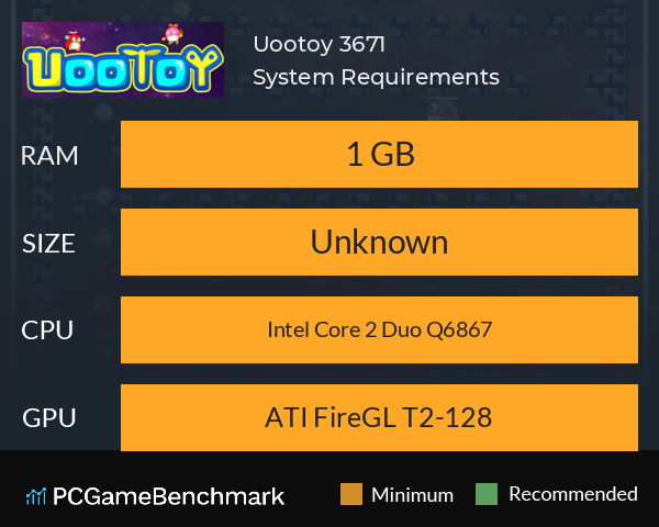 Uootoy 3671 System Requirements PC Graph - Can I Run Uootoy 3671 Uootoy 3671 System Requirements PC Graph - Can I Run Uootoy 3671