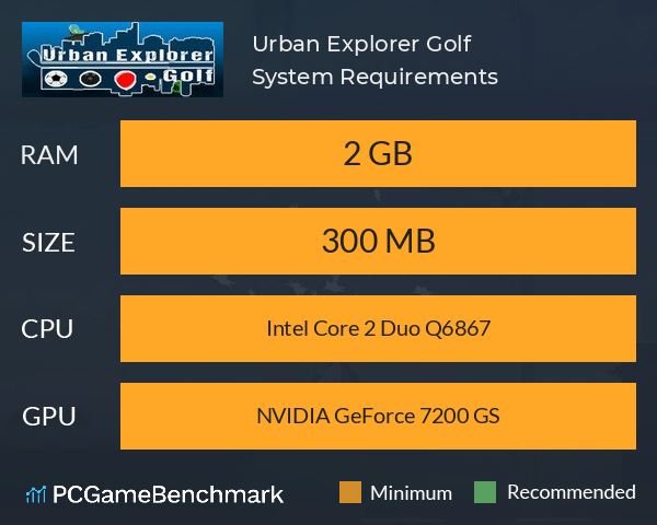 Urban Explorer Golf System Requirements PC Graph - Can I Run Urban Explorer Golf