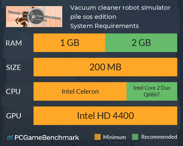 Vacuum cleaner robot simulator: pile sos edition System Requirements PC Graph - Can I Run Vacuum cleaner robot simulator: pile sos edition Vacuum cleaner robot simulator: pile sos edition System Requirements PC Graph - Can I Run Vacuum cleaner robot simulator: pile sos edition