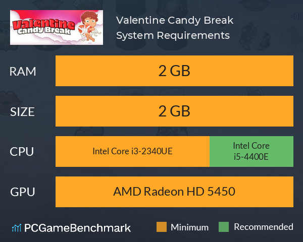 Valentine Candy Break System Requirements PC Graph - Can I Run Valentine Candy Break Valentine Candy Break System Requirements PC Graph - Can I Run Valentine Candy Break