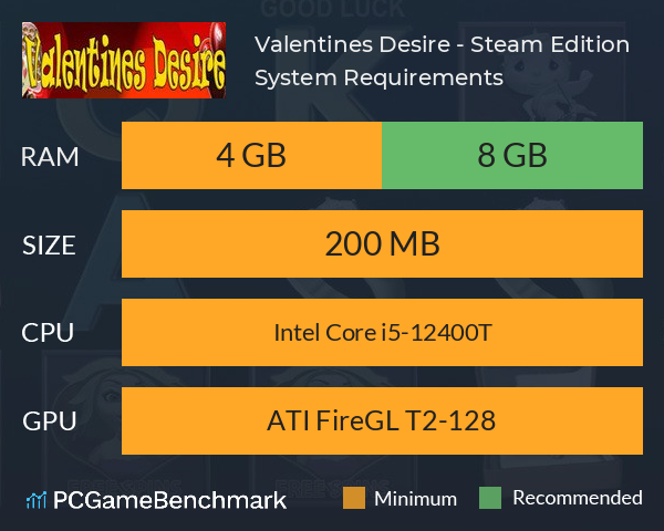 Valentines Desire - Steam Edition System Requirements PC Graph - Can I Run Valentines Desire - Steam Edition Valentines Desire - Steam Edition System Requirements PC Graph - Can I Run Valentines Desire - Steam Edition
