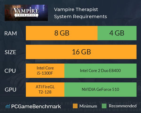 Vampire Therapist System Requirements PC Graph - Can I Run Vampire Therapist Vampire Therapist System Requirements PC Graph - Can I Run Vampire Therapist