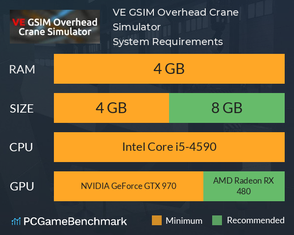 VE GSIM Overhead Crane Simulator System Requirements PC Graph - Can I Run VE GSIM Overhead Crane Simulator