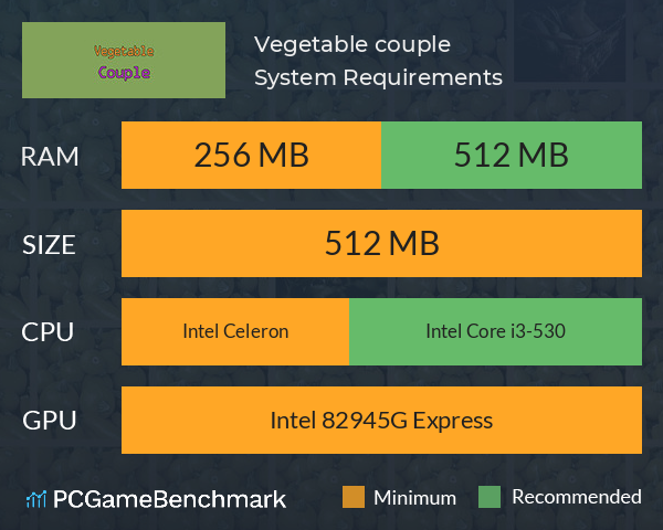 Vegetable couple System Requirements PC Graph - Can I Run Vegetable couple Vegetable couple System Requirements PC Graph - Can I Run Vegetable couple