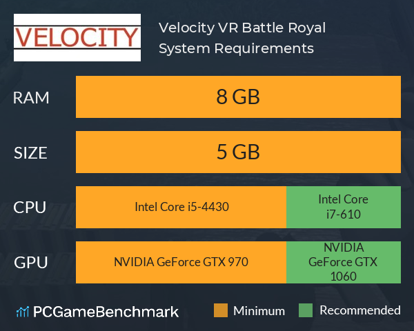 Velocity VR Battle Royal System Requirements PC Graph - Can I Run Velocity VR Battle Royal Velocity VR Battle Royal System Requirements PC Graph - Can I Run Velocity VR Battle Royal