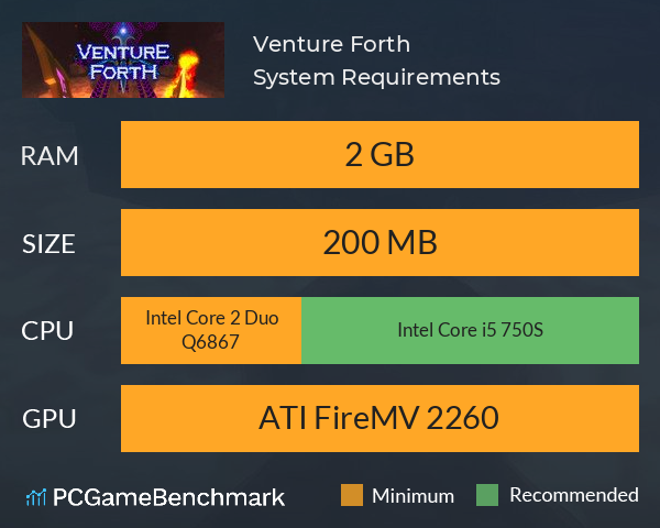 Venture Forth System Requirements PC Graph - Can I Run Venture Forth