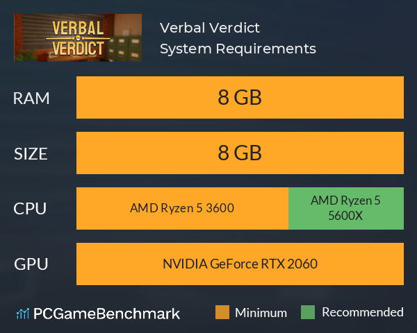 Verbal Verdict System Requirements PC Graph - Can I Run Verbal Verdict