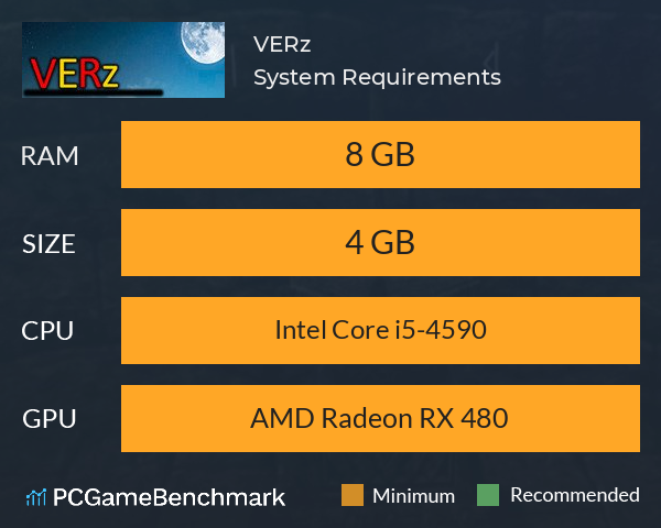 VERz System Requirements PC Graph - Can I Run VERz