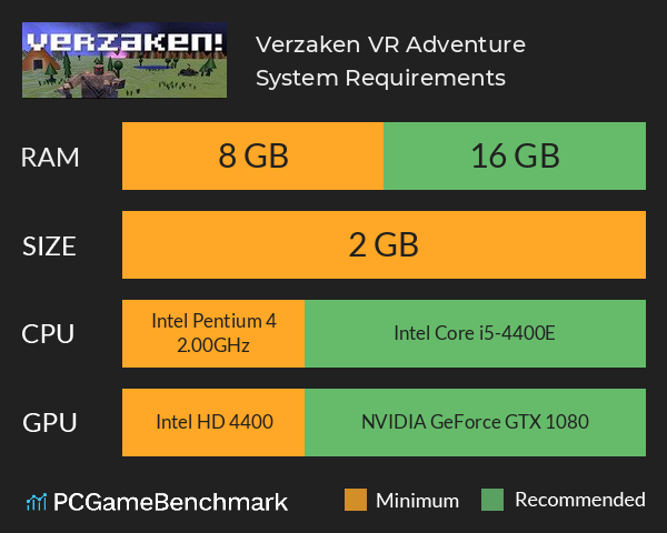 Verzaken! VR Adventure System Requirements PC Graph - Can I Run Verzaken! VR Adventure Verzaken! VR Adventure System Requirements PC Graph - Can I Run Verzaken! VR Adventure