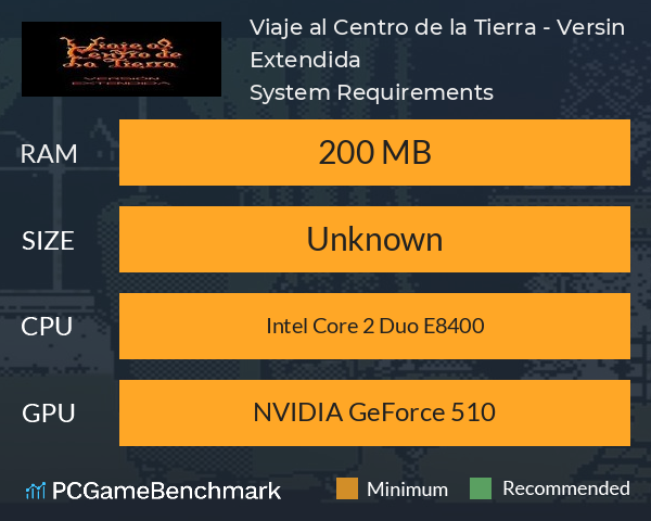 Viaje al Centro de la Tierra - Versión Extendida System Requirements PC Graph - Can I Run Viaje al Centro de la Tierra - Versión Extendida Viaje al Centro de la Tierra - Versión Extendida System Requirements PC Graph - Can I Run Viaje al Centro de la Tierra - Versión Extendida