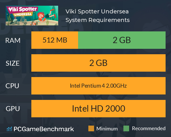 Viki Spotter: Undersea System Requirements PC Graph - Can I Run Viki Spotter: Undersea