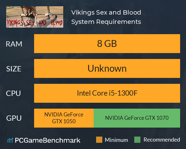 Vikings: Sex and Blood System Requirements PC Graph - Can I Run Vikings: Sex and Blood