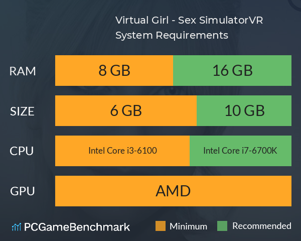 Virtual Girl - Sex Simulator VR System Requirements PC Graph - Can I Run Virtual Girl - Sex Simulator VR Virtual Girl - Sex Simulator VR System Requirements PC Graph - Can I Run Virtual Girl - Sex Simulator VR