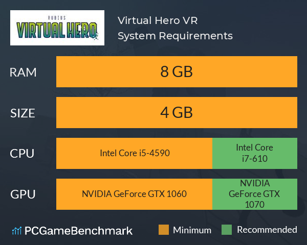 Virtual Hero VR System Requirements PC Graph - Can I Run Virtual Hero VR