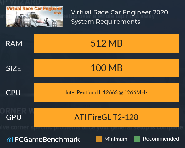 Virtual Race Car Engineer 2020 System Requirements PC Graph - Can I Run Virtual Race Car Engineer 2020
