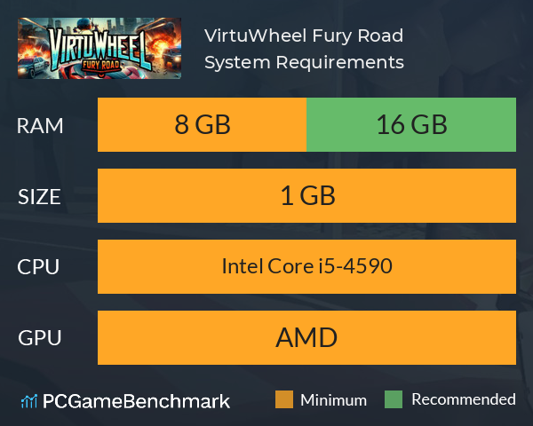 VirtuWheel: Fury Road System Requirements PC Graph - Can I Run VirtuWheel: Fury Road