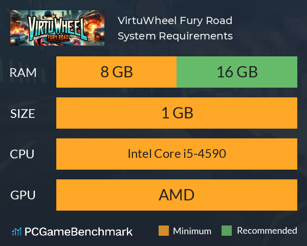 VirtuWheel: Fury Road System Requirements PC Graph - Can I Run VirtuWheel: Fury Road