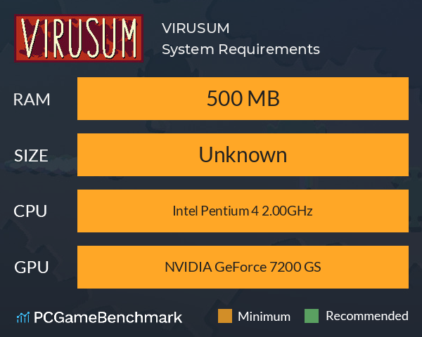 VIRUSUM System Requirements PC Graph - Can I Run VIRUSUM VIRUSUM System Requirements PC Graph - Can I Run VIRUSUM