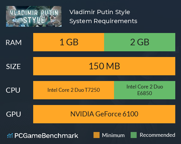 Vladimir Putin Style System Requirements PC Graph - Can I Run Vladimir Putin Style Vladimir Putin Style System Requirements PC Graph - Can I Run Vladimir Putin Style