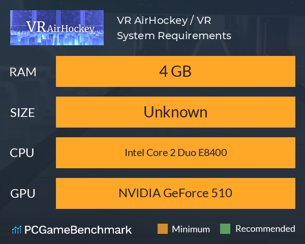 VR AirHockey / VR エアホッケー System Requirements PC Graph - Can I Run VR AirHockey / VR エアホッケー
