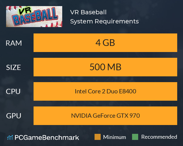 VR Baseball System Requirements PC Graph - Can I Run VR Baseball