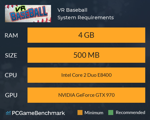 VR Baseball System Requirements PC Graph - Can I Run VR Baseball VR Baseball System Requirements PC Graph - Can I Run VR Baseball