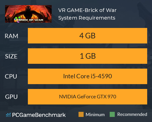 VR GAME-Brick of War 魔块战争 System Requirements PC Graph - Can I Run VR GAME-Brick of War 魔块战争
