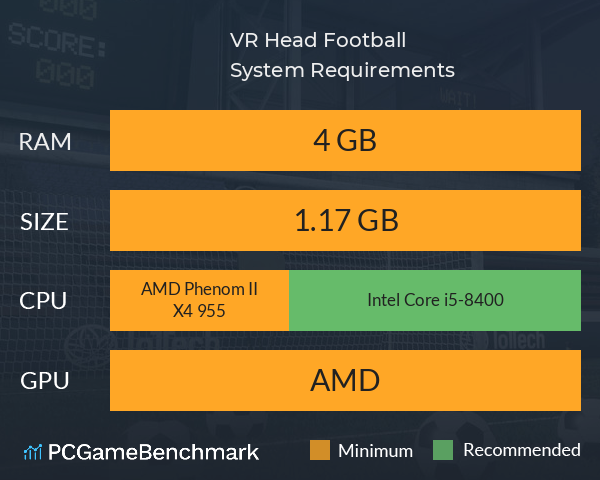 VR Head Football System Requirements PC Graph - Can I Run VR Head Football VR Head Football System Requirements PC Graph - Can I Run VR Head Football