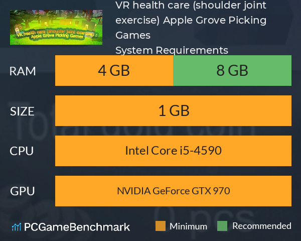 VR health care (shoulder joint exercise): Apple Grove Picking Games System Requirements PC Graph - Can I Run VR health care (shoulder joint exercise): Apple Grove Picking Games VR health care (shoulder joint exercise): Apple Grove Picking Games System Requirements PC Graph - Can I Run VR health care (shoulder joint exercise): Apple Grove Picking Games