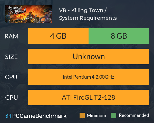 VR - Killing Town / 杀戮小镇 System Requirements PC Graph - Can I Run VR - Killing Town / 杀戮小镇 VR - Killing Town / 杀戮小镇 System Requirements PC Graph - Can I Run VR - Killing Town / 杀戮小镇