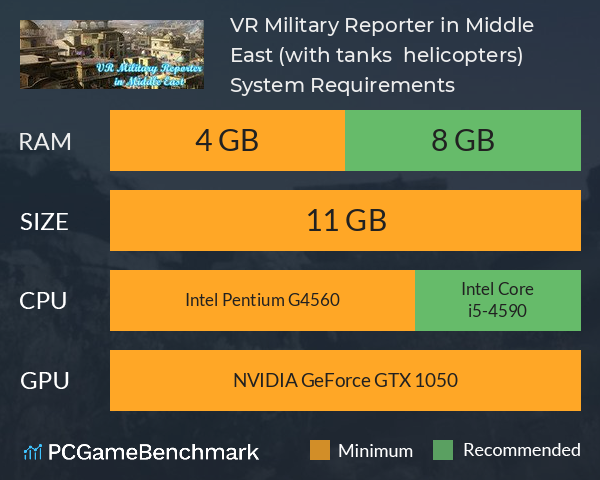 VR Military Reporter in Middle East (with tanks & helicopters) System Requirements PC Graph - Can I Run VR Military Reporter in Middle East (with tanks & helicopters) VR Military Reporter in Middle East (with tanks & helicopters) System Requirements PC Graph - Can I Run VR Military Reporter in Middle East (with tanks & helicopters)