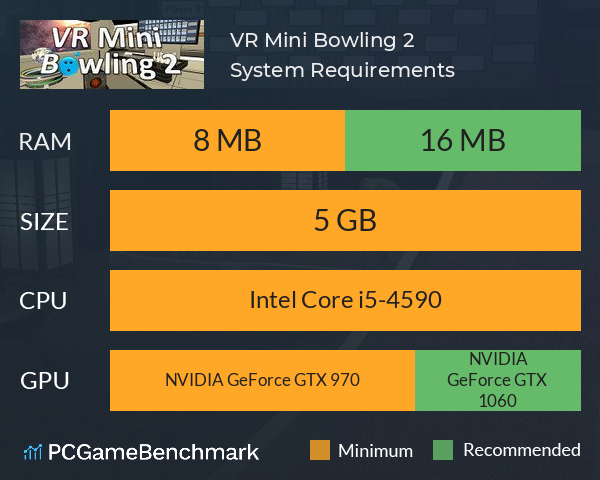 VR Mini Bowling 2 System Requirements PC Graph - Can I Run VR Mini Bowling 2 VR Mini Bowling 2 System Requirements PC Graph - Can I Run VR Mini Bowling 2