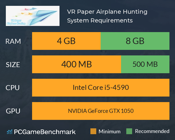 VR Paper Airplane Hunting System Requirements PC Graph - Can I Run VR Paper Airplane Hunting VR Paper Airplane Hunting System Requirements PC Graph - Can I Run VR Paper Airplane Hunting