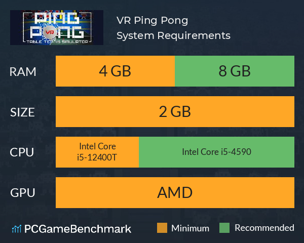 VR Ping Pong System Requirements PC Graph - Can I Run VR Ping Pong