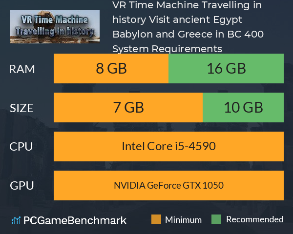 VR Time Machine Travelling in history: Visit ancient Egypt, Babylon and Greece in B.C. 400 System Requirements PC Graph - Can I Run VR Time Machine Travelling in history: Visit ancient Egypt, Babylon and Greece in B.C. 400