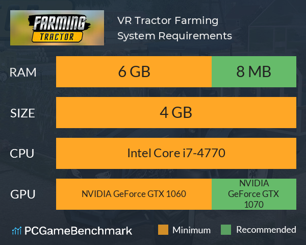 VR Tractor Farming System Requirements PC Graph - Can I Run VR Tractor Farming VR Tractor Farming System Requirements PC Graph - Can I Run VR Tractor Farming